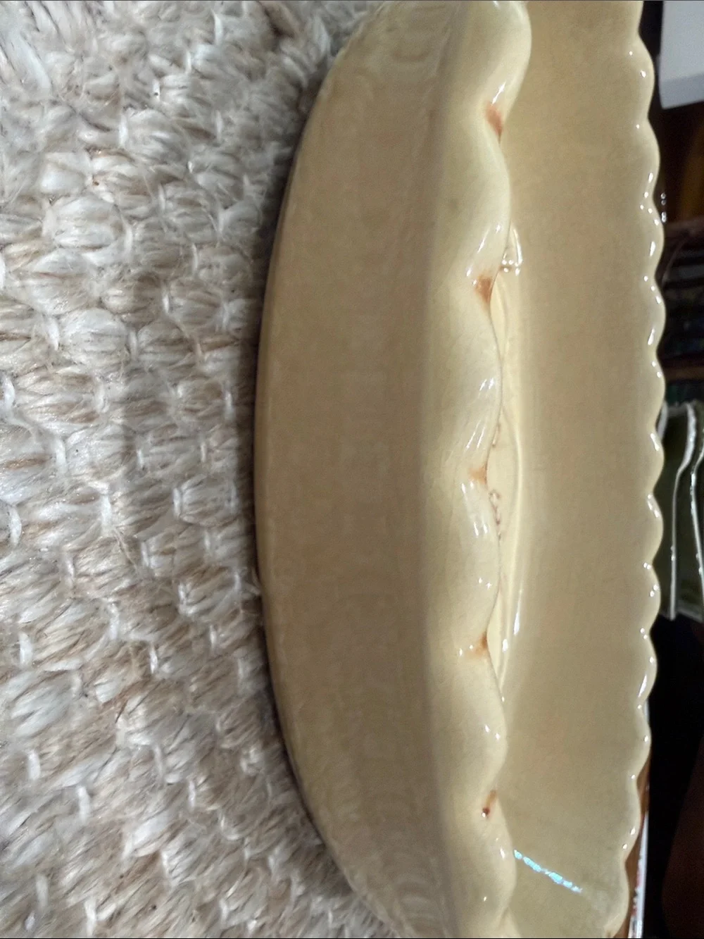 Stoneware Dish Scalloped Edges Oval 11-1/4”X 7-1/2” 2” Deep Thanksgiving Harvest